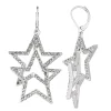 Nine West Silver Tone & Simulated Crystal Double Star Drop Earrings -Nine West shop 4591832