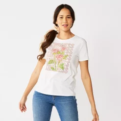 Women's Nine West Crewneck Graphic Tee -Nine West shop 4646703 Kindness Roses