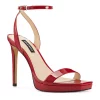 Nine West Zadie 03 Women's Platform High Heel Sandals -Nine West shop 4646783 Dark Red Patent