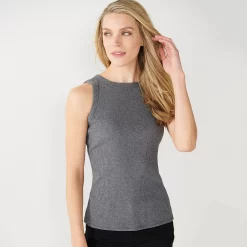 Women's Nine West Ribbed Tank -Nine West shop 4841430 Dark Storm Heather