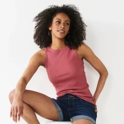 Women's Nine West Ribbed Tank -Nine West shop 4841430 Mauve Heirloom