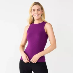 Women's Nine West Ribbed Tank -Nine West shop 4841430 Pansy Plum