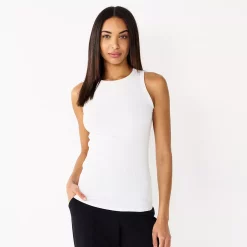 Women's Nine West Ribbed Tank -Nine West shop 4841430 White Knight