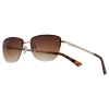 Women's Nine West 57mm Gold Frame Semi-Rimless Rectangle Sunglasses -Nine West shop 4862567