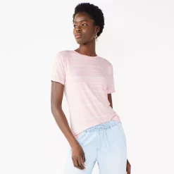 Women's Nine West Essential Crewneck Tee -Nine West shop 4911743 Blush Stripe