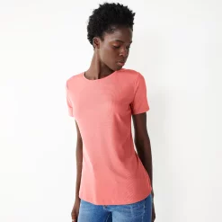 Women's Nine West Essential Crewneck Tee -Nine West shop 4911743 Cruz Coral Rib