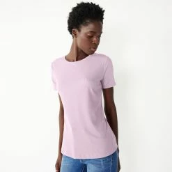 Women's Nine West Essential Crewneck Tee -Nine West shop 4911743 Enlighten Purple Rib