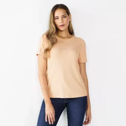 Women's Nine West Essential Crewneck Tee -Nine West shop 4911743 Faint Whisper Rib