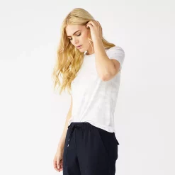 Women's Nine West Essential Crewneck Tee -Nine West shop 4911743 Gray Camo