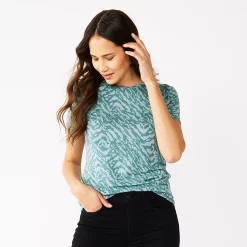 Women's Nine West Essential Crewneck Tee -Nine West shop 4911743 Huxley Blue Zebra