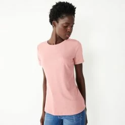 Women's Nine West Essential Crewneck Tee -Nine West shop 4911743 Lilac Necklace Rib