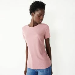 Women's Nine West Essential Crewneck Tee -Nine West shop 4911743 Mai Mauve Rib