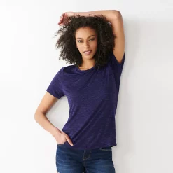 Women's Nine West Essential Crewneck Tee -Nine West shop 4911743 Navy Bliss Heather