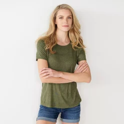 Women's Nine West Essential Crewneck Tee -Nine West shop 4911743 Olive Sage Heather