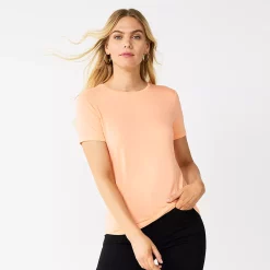 Women's Nine West Essential Crewneck Tee -Nine West shop 4911743 Peach Punch