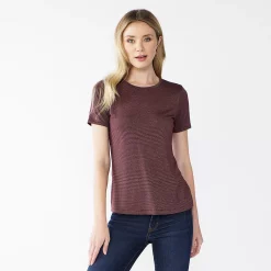 Women's Nine West Essential Crewneck Tee -Nine West shop 4911743 Plum Gold Lurex