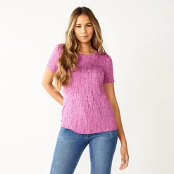Women's Nine West Essential Crewneck Tee -Nine West shop 4911743 Purple Multi Dot