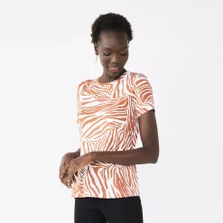 Women's Nine West Essential Crewneck Tee -Nine West shop 4911743 Summer Zebra