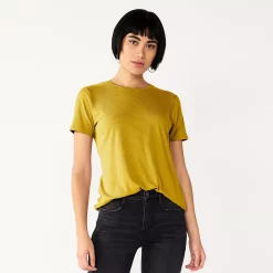 Women's Nine West Essential Crewneck Tee -Nine West shop 4911743 Toasted Olive Rib