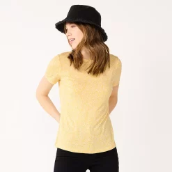 Women's Nine West Essential Crewneck Tee -Nine West shop 4911743 Yellow Palms