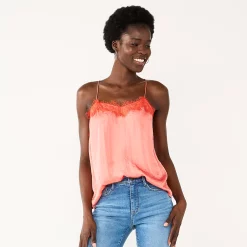 Women's Nine West Lace Trim Cami -Nine West shop 4944769 Cruz Coral