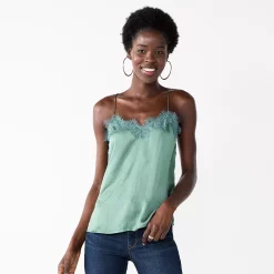 Women's Nine West Lace Trim Cami -Nine West shop 4944769 Signature Green