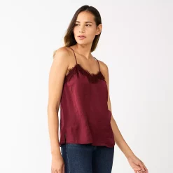 Women's Nine West Lace Trim Cami -Nine West shop 4944769 Vintage Red