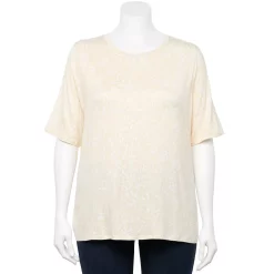 Plus Size Nine West Essential Elbow Sleeve Top -Nine West shop 4950998 Patch Leopard