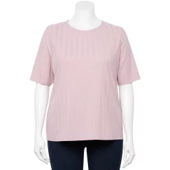 Plus Size Nine West Essential Elbow Sleeve Top -Nine West shop 4950998 Washed Grape