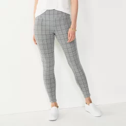 Women's Nine West Seamed Tummy-Control Ponte Leggings 28 Women's Nine West Seamed Tummy-Control Ponte Leggings -Nine West shop 4952203 Gray Windowpane