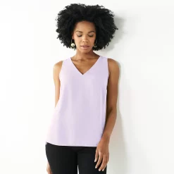 Petite Nine West V-Neck Tank -Nine West shop 4957403 Enlighten Purple
