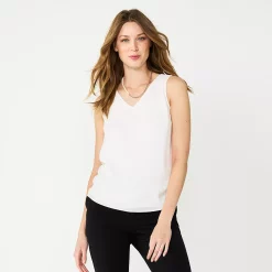 Petite Nine West V-Neck Tank -Nine West shop 4957403 Ivory Tusk