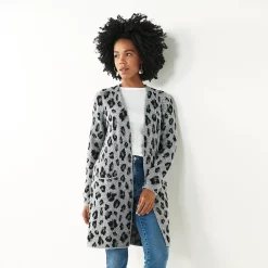 Women's Nine West Car Coat Cardigan 20 Women's Nine West Car Coat Cardigan -Nine West shop 4972563 Gray Cheetah