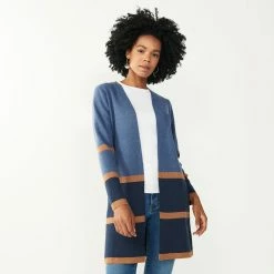 Women's Nine West Car Coat Cardigan 21 Women's Nine West Car Coat Cardigan -Nine West shop 4972563 Navy Tan Stripe