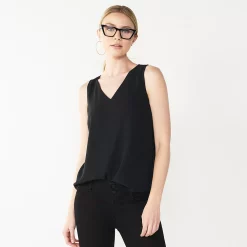 Women's Nine West V-Neck Tank -Nine West shop 4974987 Black