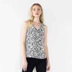 Women's Nine West V-Neck Tank -Nine West shop 4974987 Black Dot Feather
