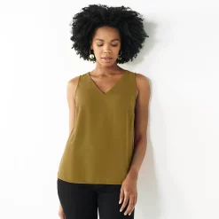 Women's Nine West V-Neck Tank -Nine West shop 4974987 Destiny Olive