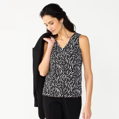 Women's Nine West V-Neck Tank -Nine West shop 4974987 Zig Zag Zebra