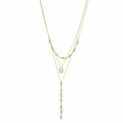 Nine West Gold Tone 17" Multi Row Necklace
