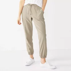 Women's Nine West Elastic-Cuff Relaxed Jogger Pants -Nine West shop 5028329 Ace Beige