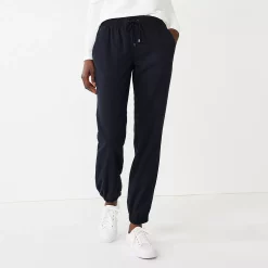 Women's Nine West Elastic-Cuff Relaxed Jogger Pants -Nine West shop 5028329 Mineral Black