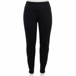 Plus Size Nine West Seamed Tummy-Control Ponte Leggings -Nine West shop 5035946 Black