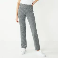Women's Nine West Tummy-Control Ponte Bootcut Pants 14 Women's Nine West Tummy-Control Ponte Bootcut Pants -Nine West shop 5078839 Black White Mini Plaid