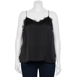 Plus Size Nine West V-Neck Camisole -Nine West shop 5114982 Black