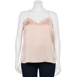 Plus Size Nine West V-Neck Camisole -Nine West shop 5114982 Faint Whisper