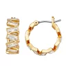 Nine West Gold Tone Simulated Crystal Hoop Earrings 2 Nine West Gold Tone Simulated Crystal Hoop Earrings -Nine West shop 5195838 Gold Tone