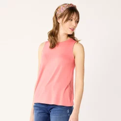 Nine West Essential Easy High-Neck Tank -Nine West shop 5214280 Cruz Coral