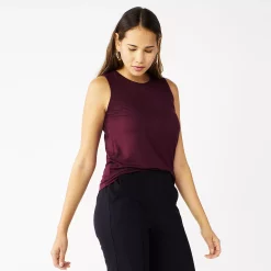 Nine West Essential Easy High-Neck Tank -Nine West shop 5214280 Maddie Plum