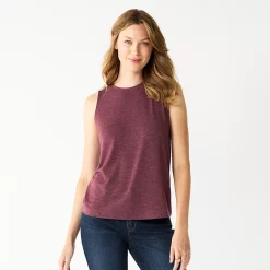 Nine West Essential Easy High-Neck Tank -Nine West shop 5214280 Maddie Plum Single Dye