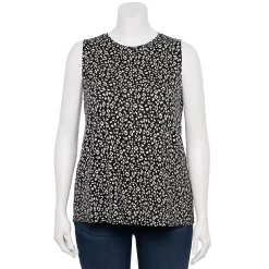 Plus Size Nine West Essential Easy High-Neck Tank 37 Plus Size Nine West Essential Easy High-Neck Tank -Nine West shop 5234070 Black White Cheetah